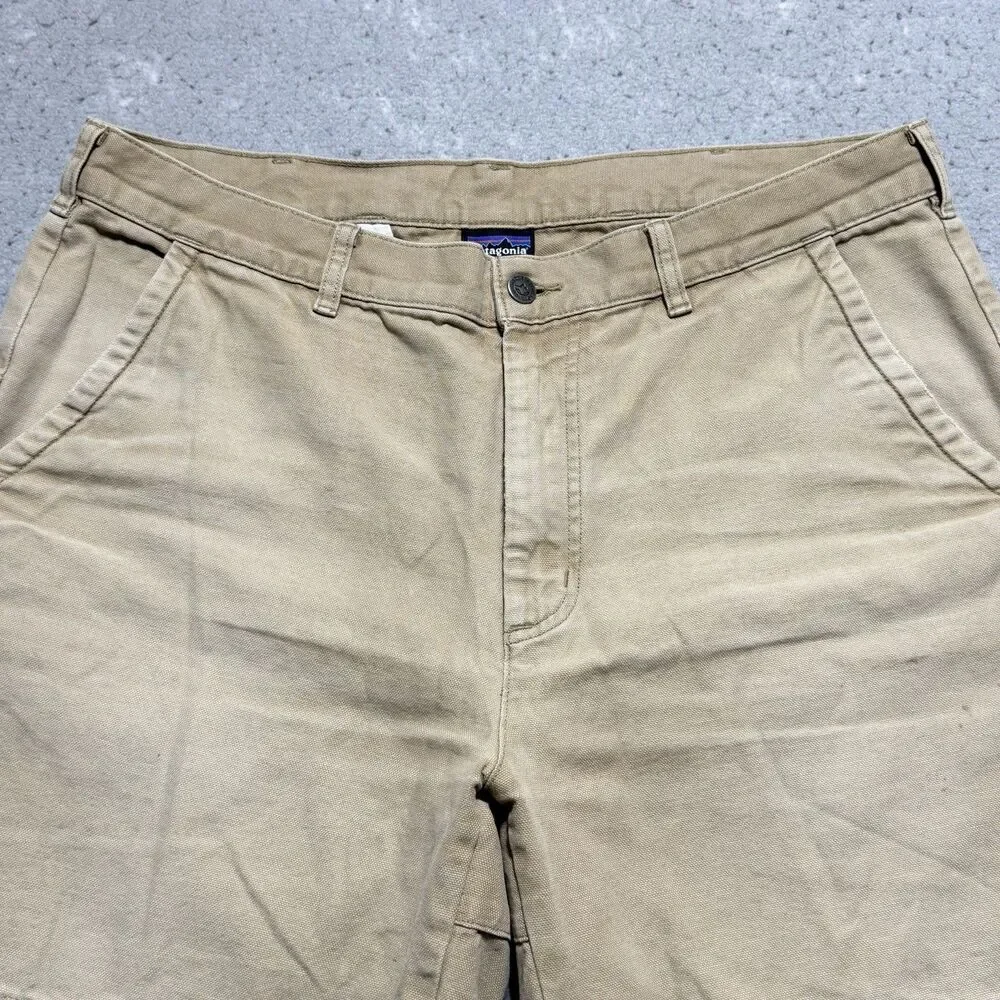 Patagonia Stand Up Shorts Men’s 34 Tan Organic Cotton Canvas 6”Heritage VTG